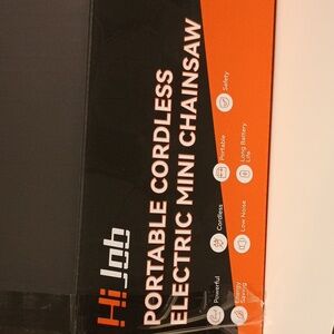 Portable Cordless Electric Mini Chainsaw - Black and Orange